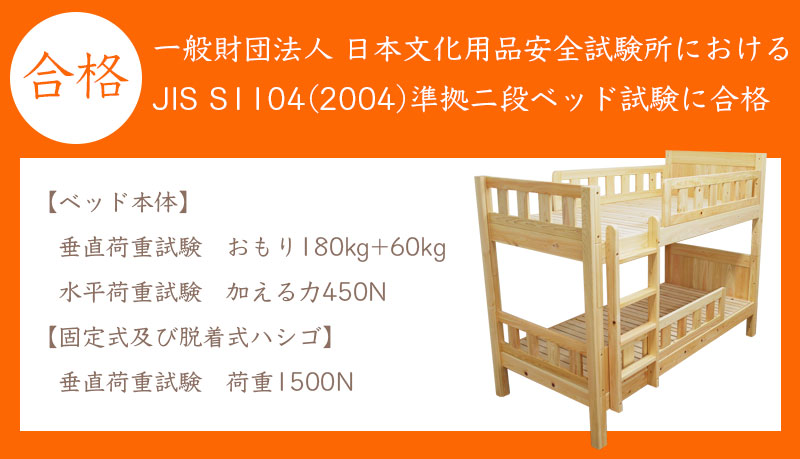 通商産業大臣承認の製品安全協会制定「二段ベッドの認定基準及び基準確認方法（SG基準）」