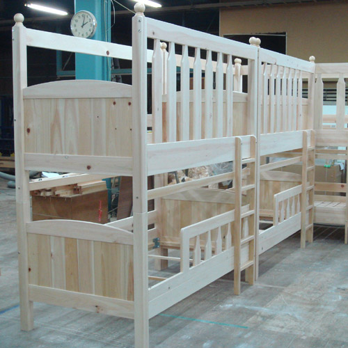 高さの高い柵オーダ変更 ニ段ベッド BO-35 - ヒノキ・ワークスの