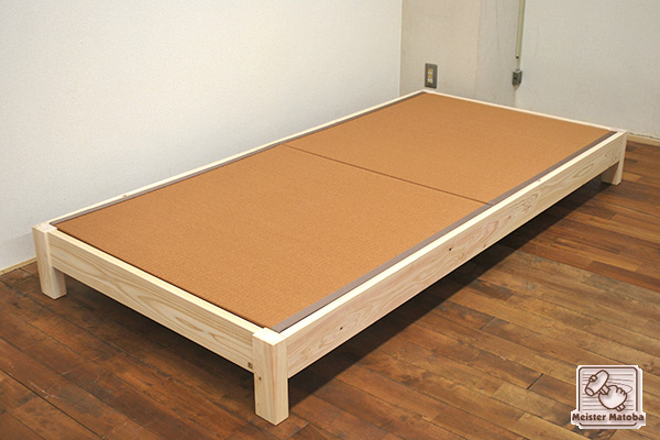亜麻色の和紙畳のひのき畳ベッド