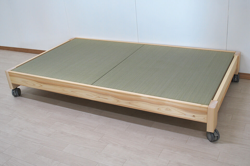 ひのき畳ベッド　キャスター付き　小ぶりサイズ　1901043