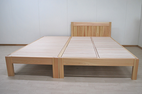 ひのきベッド２台連結広がるベッド