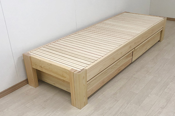 ひのき伸縮ベッドとベッド下収納ボックス1912025