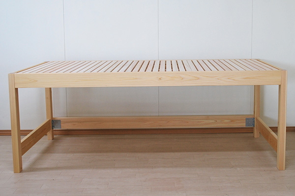 ひのきフラットベッド　寝台高さ75cm　机としても活用予定　2103033
