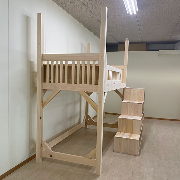 全長長さ235cmのひのきオーダーロフトベッド　2312015