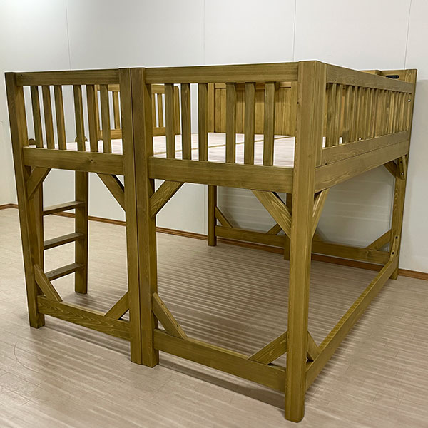 夫婦二人用の快適な寝室空間　ひのきロフトベッド幅178cm（幅89cm×２台）2402032
