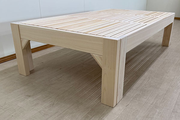 ひのき固定すのこ+伸縮ベッド高さ47cm全長180cm~210cm　2501028