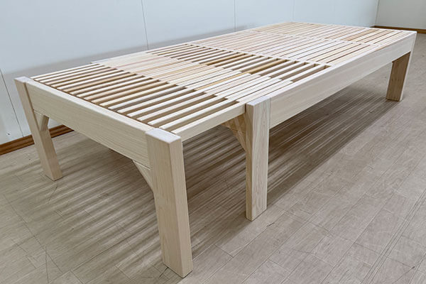 ひのき固定すのこ+伸縮ベッド高さ47cm全長180cm~210cm　2501028