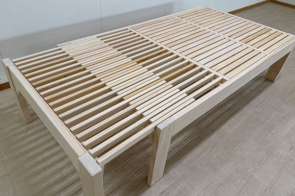 ひのき固定すのこ+伸縮ベッド高さ47cm全長180cm~210cm　2501028