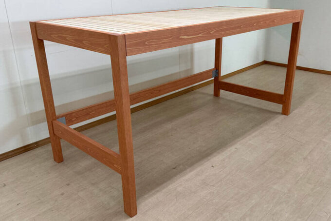 ひのきロフトベッドフラット幅96cm高さ105cm　チェリー塗装仕上げ　2504018