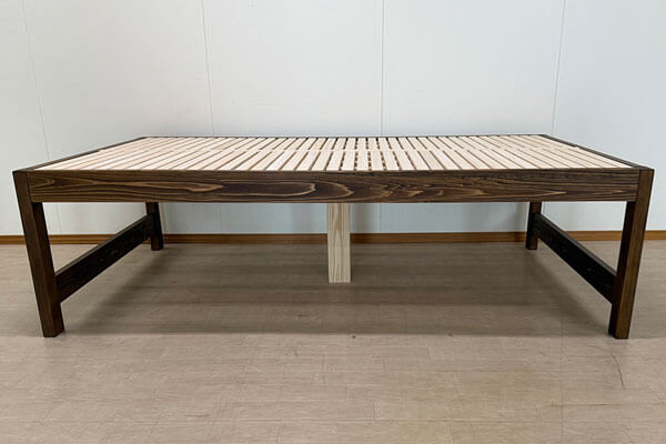 ひのきミドルベッド　セミダブル高さ60cm　フラットベッド着色仕上げ　2505047