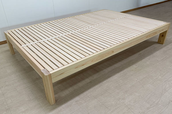 ひのきヘッドレスベッド　ダブルサイズ　基本サイズ高さ35cm