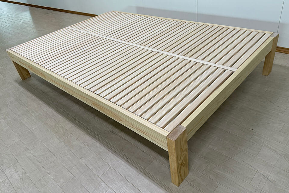 ひのきヘッドレスベッド　ダブルサイズ　基本サイズ高さ35cm