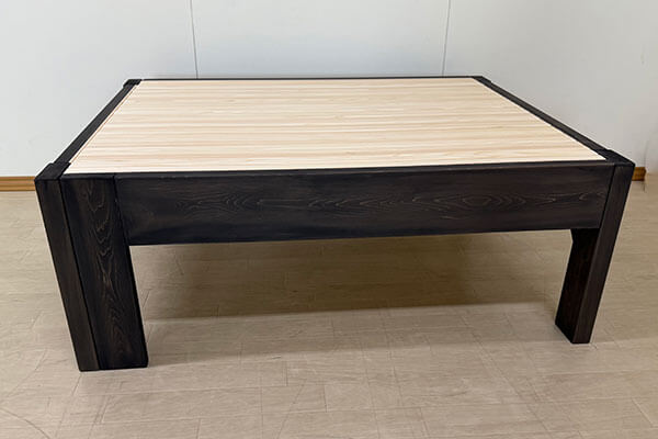 お部屋の動線に配慮した伸縮ベッド製作例｜長さ120〜200cmで使えるひのきベッド　2507019