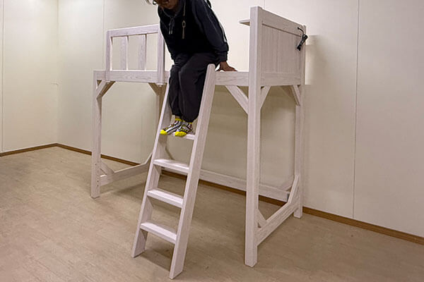 設置長さ192cm以内で作るロフトベッド|幅97×長さ185cmマット対応2507036