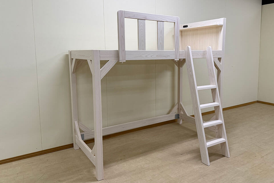 設置長さ192cm以内で作るロフトベッド|幅97×長さ185cmマット対応2507036