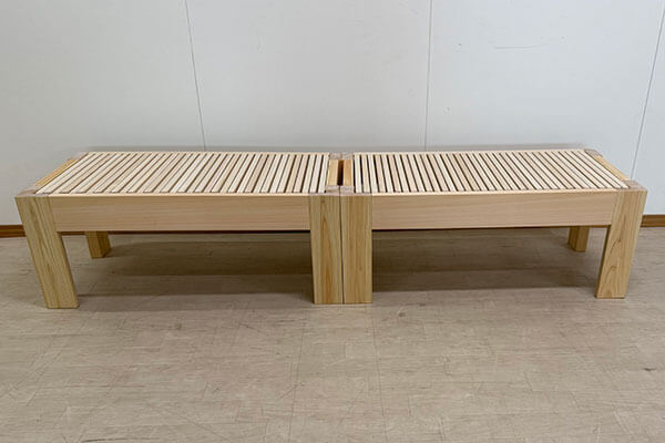 伸縮ベッド（ハーフ）2台の製作｜セミシングルとしてもベンチとしても使える2508025  