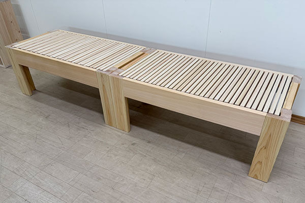 伸縮ベッド（ハーフ）2台の製作｜セミシングルとしてもベンチとしても使える2508025  