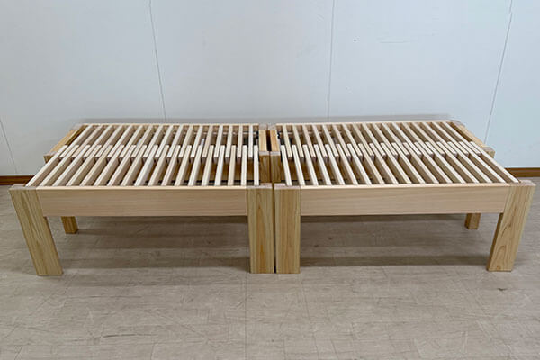 伸縮ベッド（ハーフ）2台の製作｜セミシングルとしてもベンチとしても使える2508025  