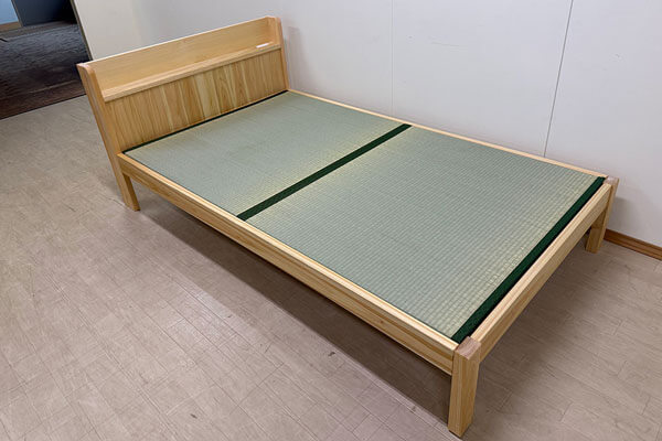 棚付き畳ベッド セミダブル｜国産い草×ひのき無垢材のやさしい寝心地　2512001