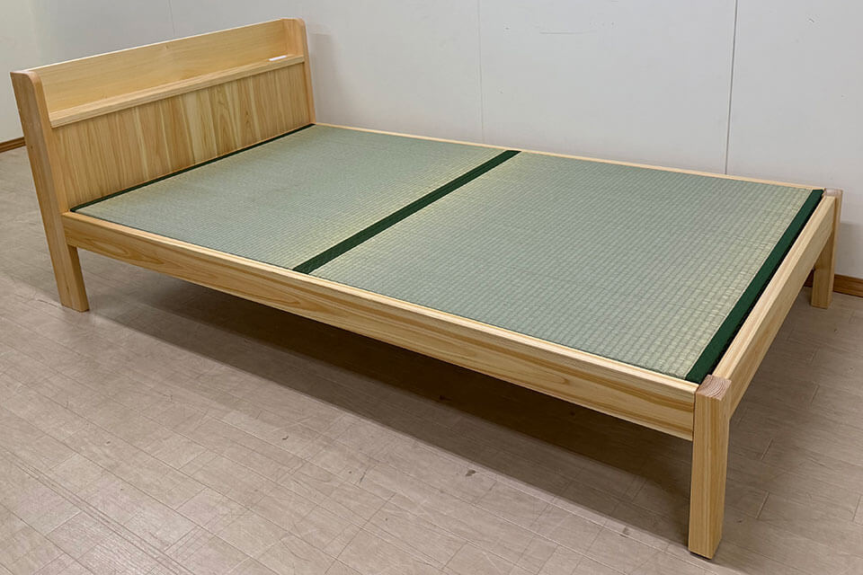 棚付き畳ベッド セミダブル｜国産い草×ひのき無垢材の寝心地　2512001