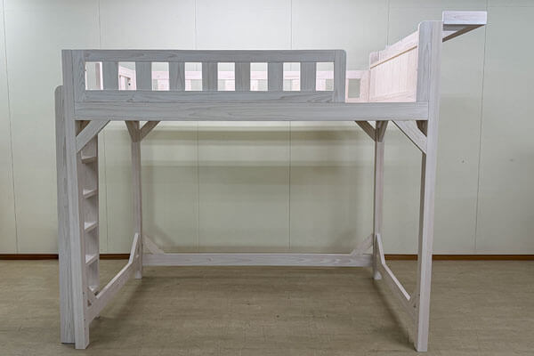 既存セミダブルを下に収納する檜オーダーロフトベッド 2510015