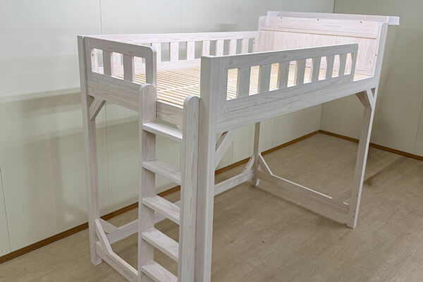 既存セミダブルを下に収納する檜オーダーロフトベッド 2510015